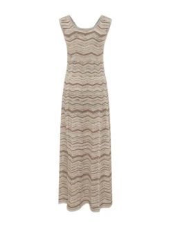 Sleeveless Long Chevron Dress