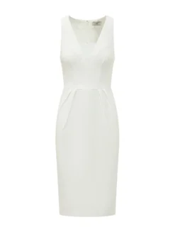 Sleeveless Midi Dress with Pleats