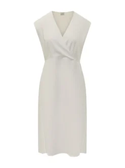Sleeveless Midi Dress with V Neck
