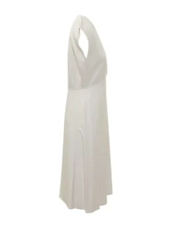 Sleeveless Midi Dress with V Neck