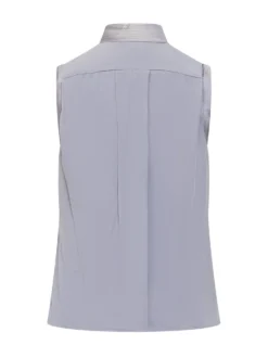 Sleeveless Shirt With Draped Neckline