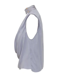 Sleeveless Shirt With Draped Neckline
