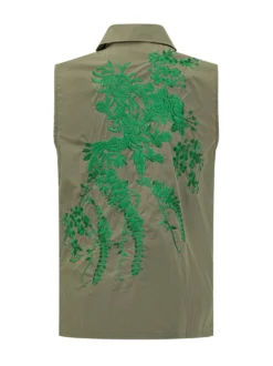 Sleeveless Shirt with Embroidery