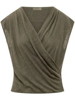 Sleeveless Top with Draped Neckline