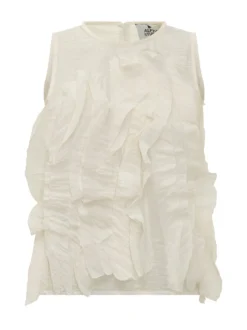 Sleeveless Top with Ruffles