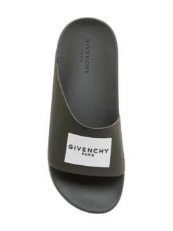 Slide Sandals with Logo Patch
