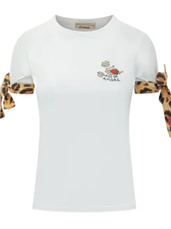 Slim Fit T-Shirt with Kiss of Amore Embroidery