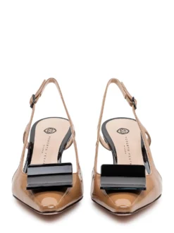 Slingback Pumps with Metal Detail