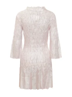 Smocked Dress with Three Quarter Sleeves