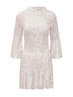 Smocked Dress with Three Quarter Sleeves