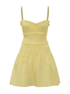 Smocked Mini Dress with Ruffles