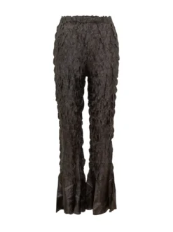 Smocked Pants with Flared Hem