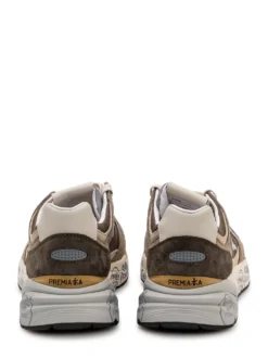 Sneakers in Leather and Fabric