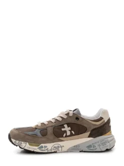 Sneakers in Leather and Fabric