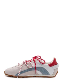 Sneakers with Contrast Inserts and Laces