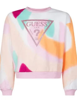 Soversized Cropped Sweatshirt with Logo Print
