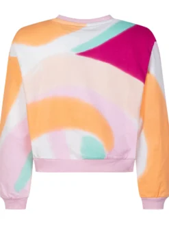 Soversized Cropped Sweatshirt with Logo Print