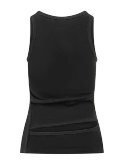 Spiral Tank Top with Cut Out and Logo