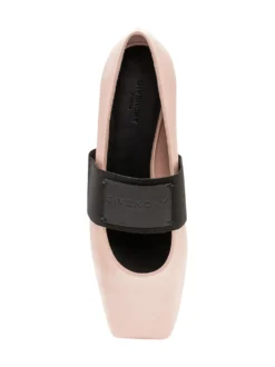 Square Toe Ballet Flats with Strap