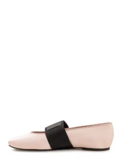 Square Toe Ballet Flats with Strap