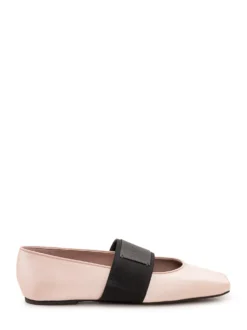 Square Toe Ballet Flats with Strap