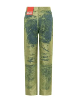 Straight Leg Trousers with Abstract Print