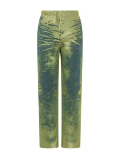 Straight Leg Trousers with Abstract Print