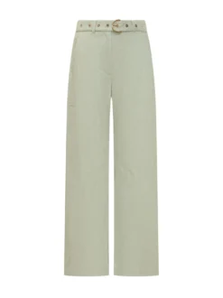 Straight Leg Trousers with Belt