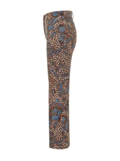 Straight Leg Trousers with Floral and Polka Dot Print
