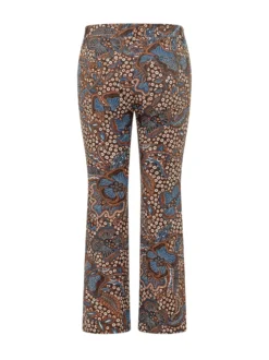 Straight Leg Trousers with Floral and Polka Dot Print