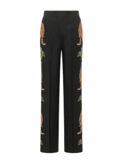 Straight Leg Trousers with Print