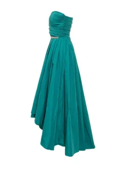 Strapless Draped Long Dress