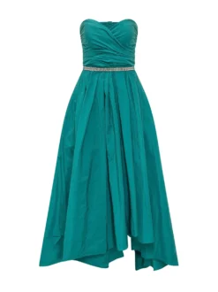 Strapless Draped Long Dress