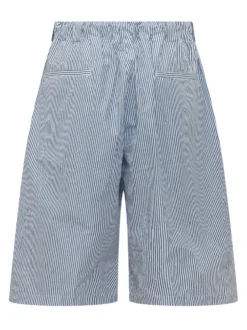 Striped Bermuda Shorts with Elastic Waist