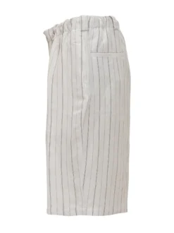 Striped Bermuda Shorts with Elastic Waist