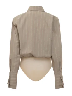 Striped bodysuit blouse