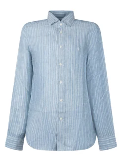 Striped Cotton and Linen Sport Shirt