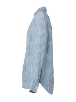 Striped Cotton and Linen Sport Shirt