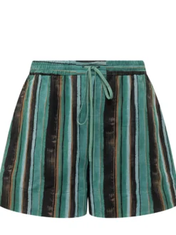 Striped Cotton Muslin Shorts
