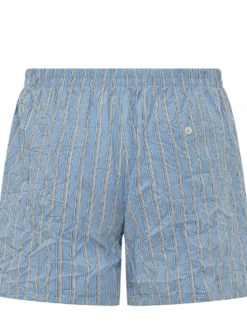Striped Elastic Waist Bermuda Shorts