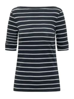 Striped Elbow Sleeve T-shirt