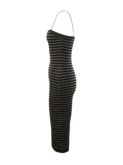 Striped Knit Dress with Chain Straps