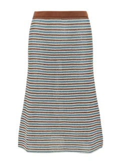 Striped Knit Midi Skirt