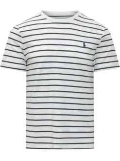 Striped Knit T-Shirt with Logo