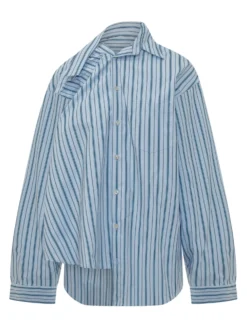 Striped Over Shirt with Pockets and Buttons