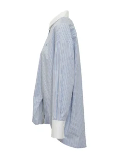 Striped Shirt with Asymmetric Hem