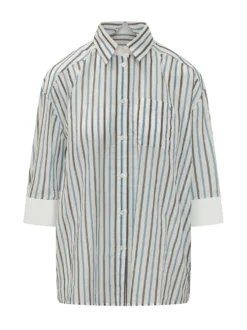 Striped Shirt with Chest Pocket