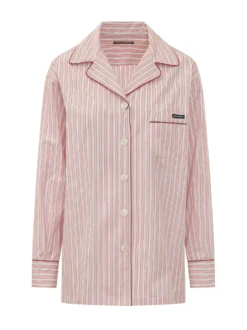 Striped Shirt with Collar and Pocket