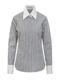 Striped Shirt with Contrast Collar