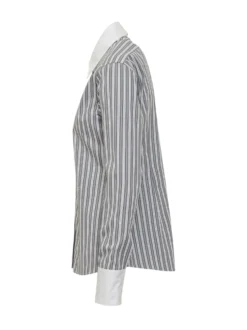 Striped Shirt with Contrast Collar